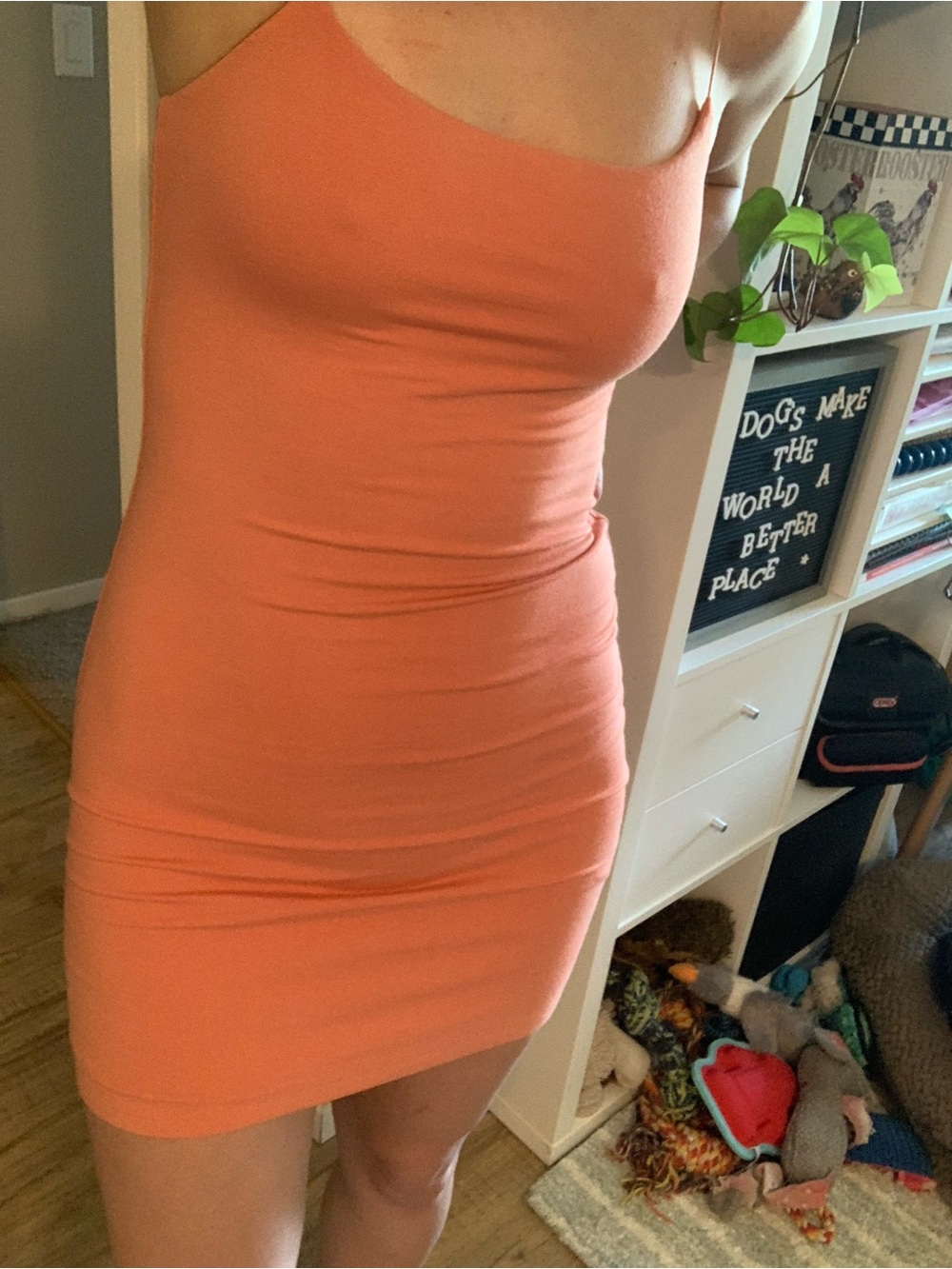 Wilfred Free Light Pink Double-layer Contour Spaghetti strap Mini Dress